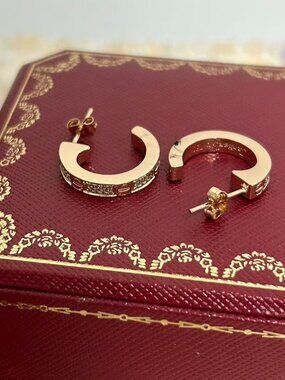 Cartier LOVE Collection 18K Rose Gold Diamond Earrings